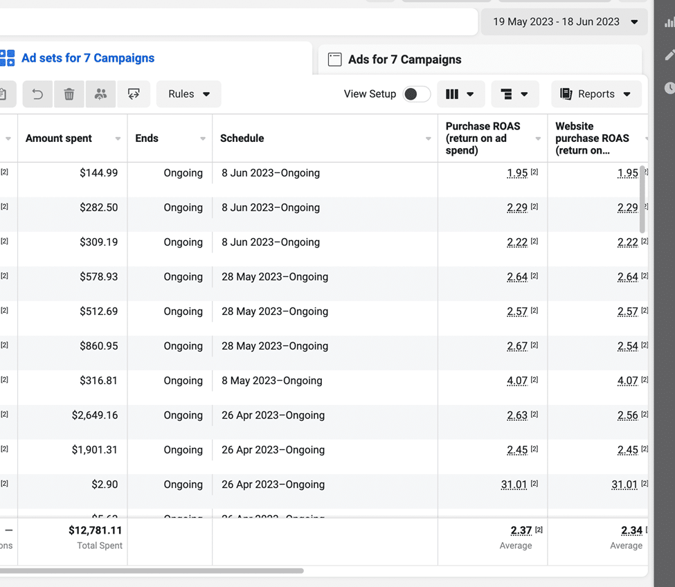 Facebook ad successful case example