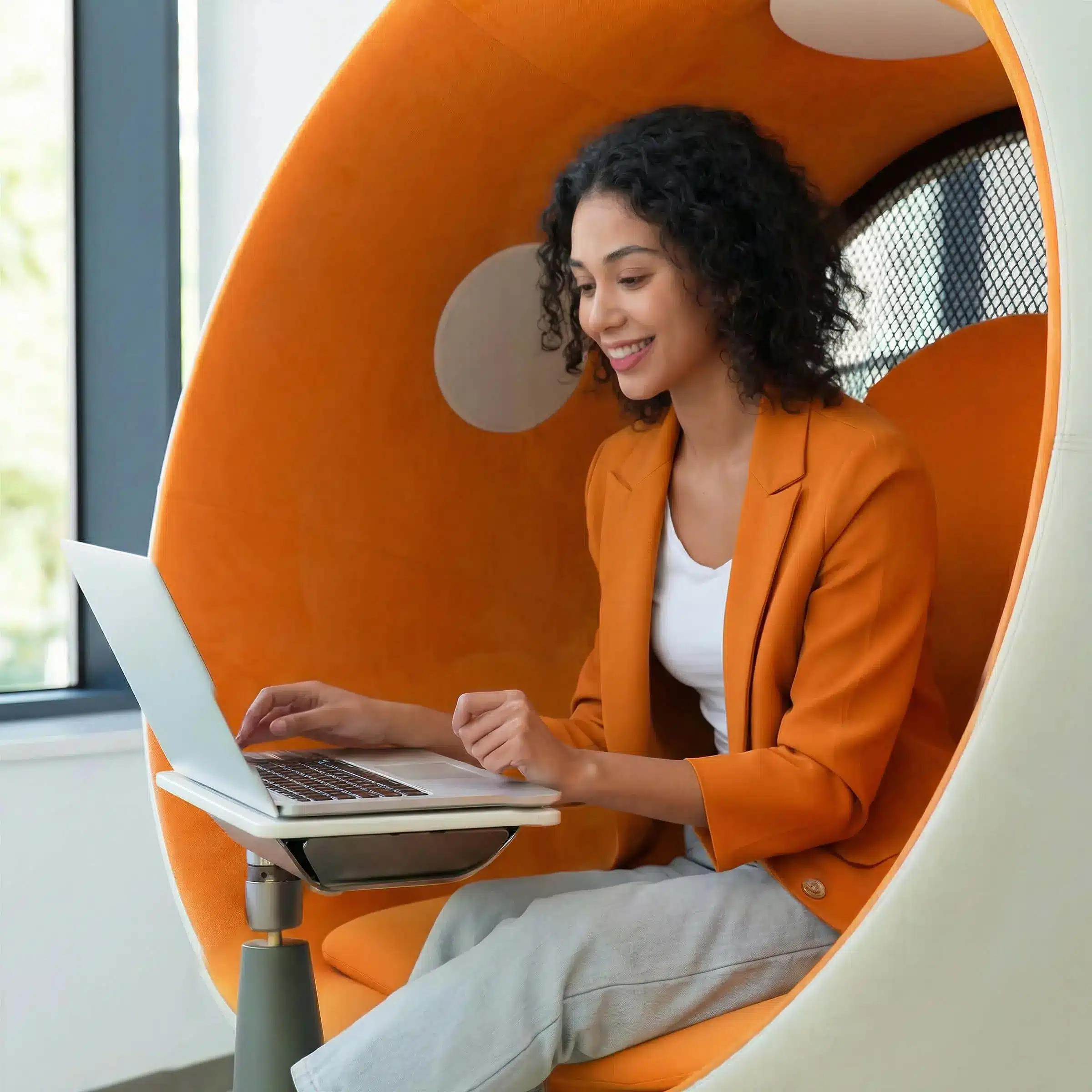 Advertiser working on laptop