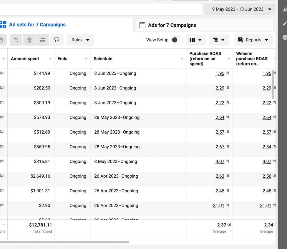 Facebook ad successful case example